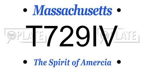 T729IV Massachusetts License Plate
