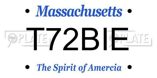 T72BIE Massachusetts License Plate