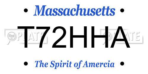 T72HHA Massachusetts License Plate