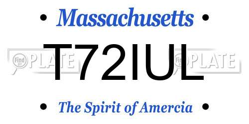 T72IUL Massachusetts License Plate