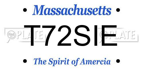 T72SIE Massachusetts License Plate