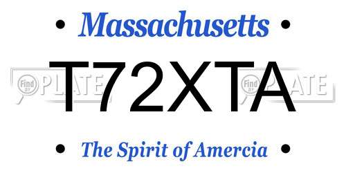 T72XTA Massachusetts License Plate