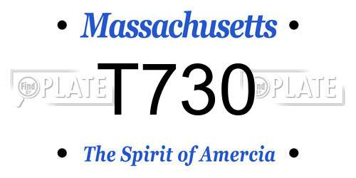 T730 Massachusetts License Plate