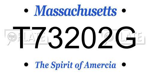 T73202G Massachusetts License Plate