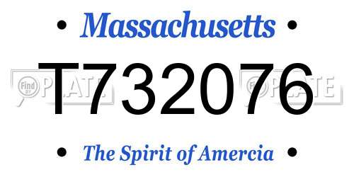 T732076 Massachusetts License Plate