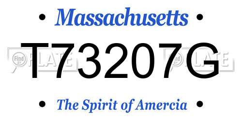 T73207G Massachusetts License Plate