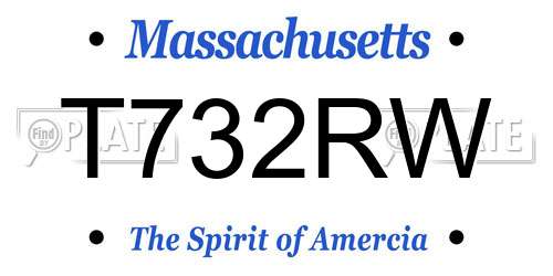 T732RW Massachusetts License Plate