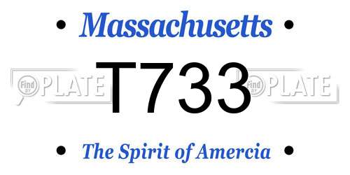 T733 Massachusetts License Plate
