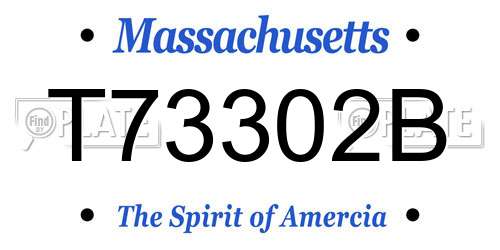 T73302B Massachusetts License Plate