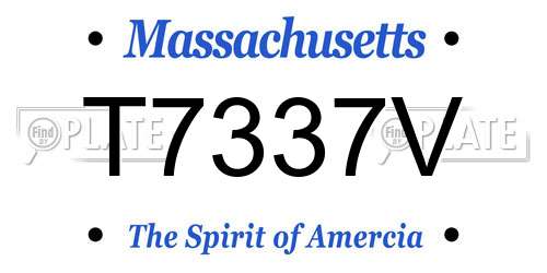 T7337V Massachusetts License Plate