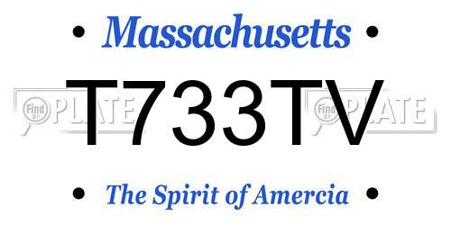 T733TV Massachusetts License Plate