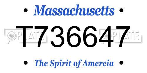 T736647 Massachusetts License Plate
