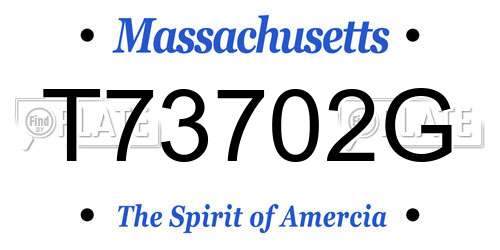 T73702G Massachusetts License Plate