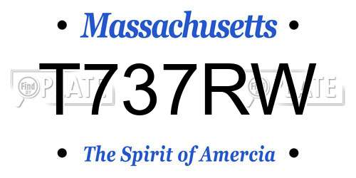 T737RW Massachusetts License Plate