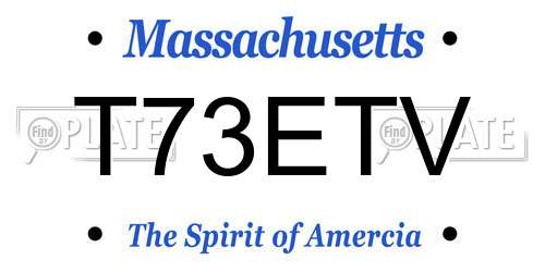 T73ETV Massachusetts License Plate