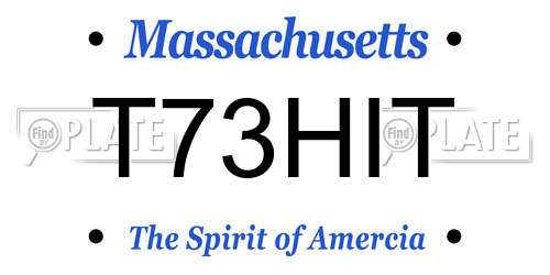 T73HIT Massachusetts License Plate