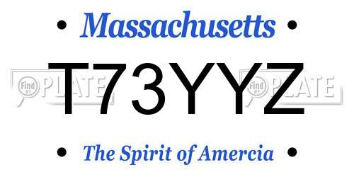T73YYZ Massachusetts License Plate