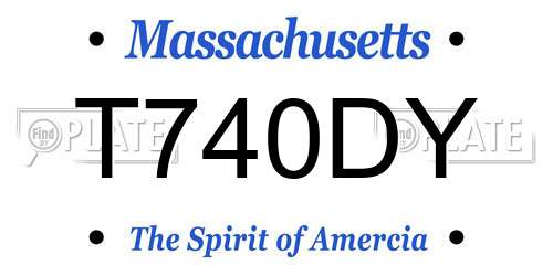 T740DY Massachusetts License Plate