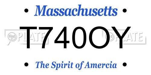 T740OY Massachusetts License Plate