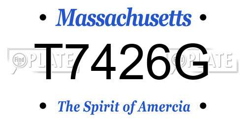 T7426G Massachusetts License Plate