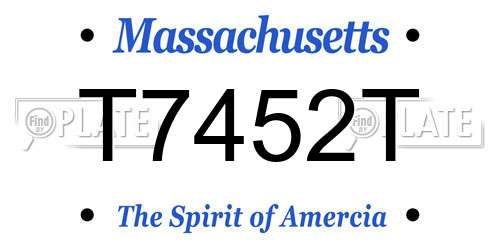 T7452T Massachusetts License Plate