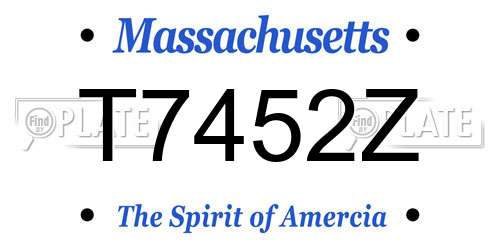 T7452Z Massachusetts License Plate