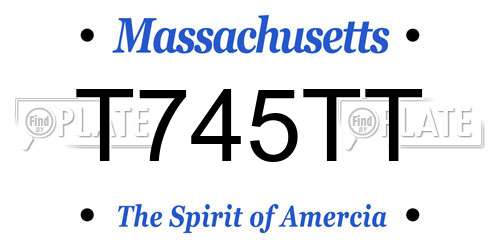 T745TT Massachusetts License Plate