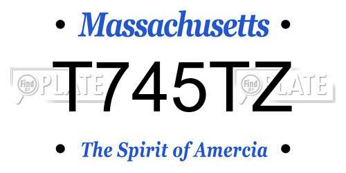T745TZ Massachusetts License Plate