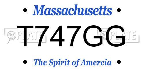 T747GG Massachusetts License Plate