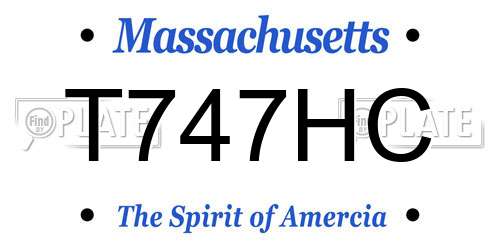 T747HC Massachusetts License Plate