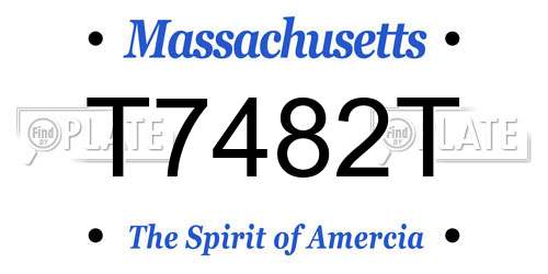 T7482T Massachusetts License Plate
