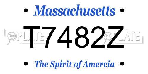 T7482Z Massachusetts License Plate