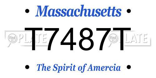T7487T Massachusetts License Plate