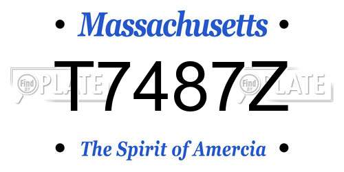 T7487Z Massachusetts License Plate