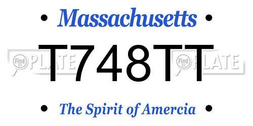 T748TT Massachusetts License Plate