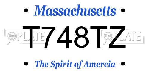 T748TZ Massachusetts License Plate
