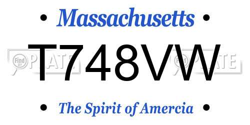 T748VW Massachusetts License Plate