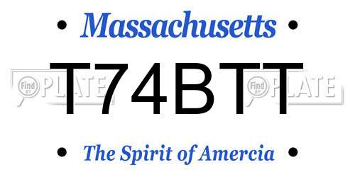 T74BTT Massachusetts License Plate