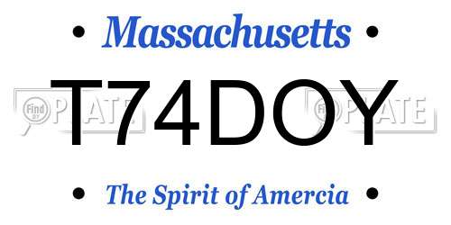 T74DOY Massachusetts License Plate