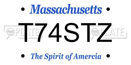 T74STZ Massachusetts License Plate