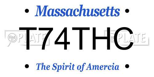 T74THC Massachusetts License Plate