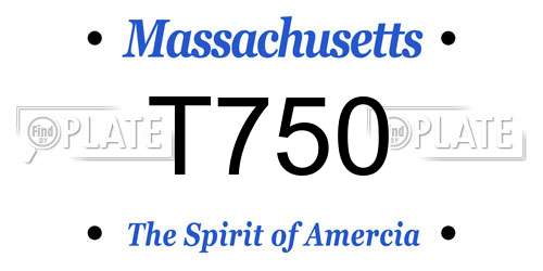 T750 Massachusetts License Plate