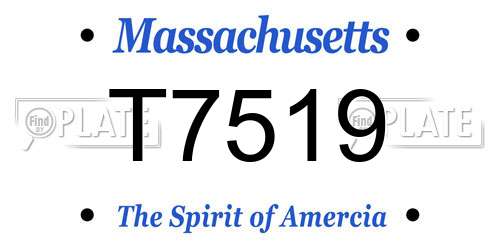 T7519 Massachusetts License Plate