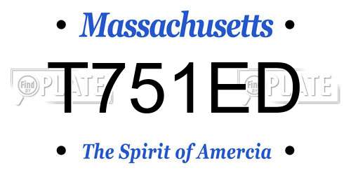 T751ED Massachusetts License Plate