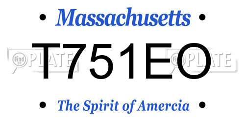 T751EO Massachusetts License Plate