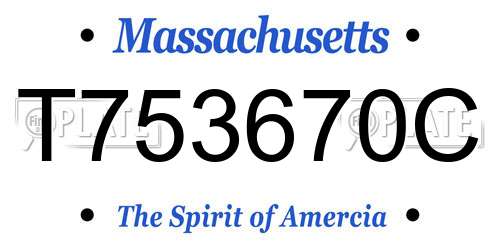 T753670C Massachusetts License Plate