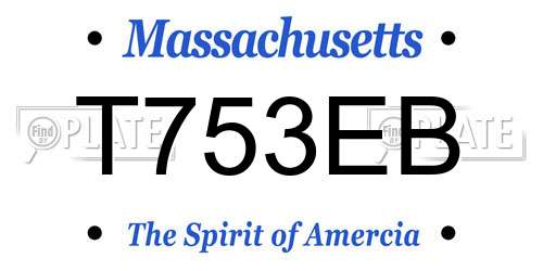 T753EB Massachusetts License Plate