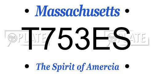T753ES Massachusetts License Plate