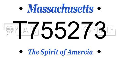 T755273 Massachusetts License Plate