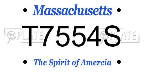 T7554S Massachusetts License Plate